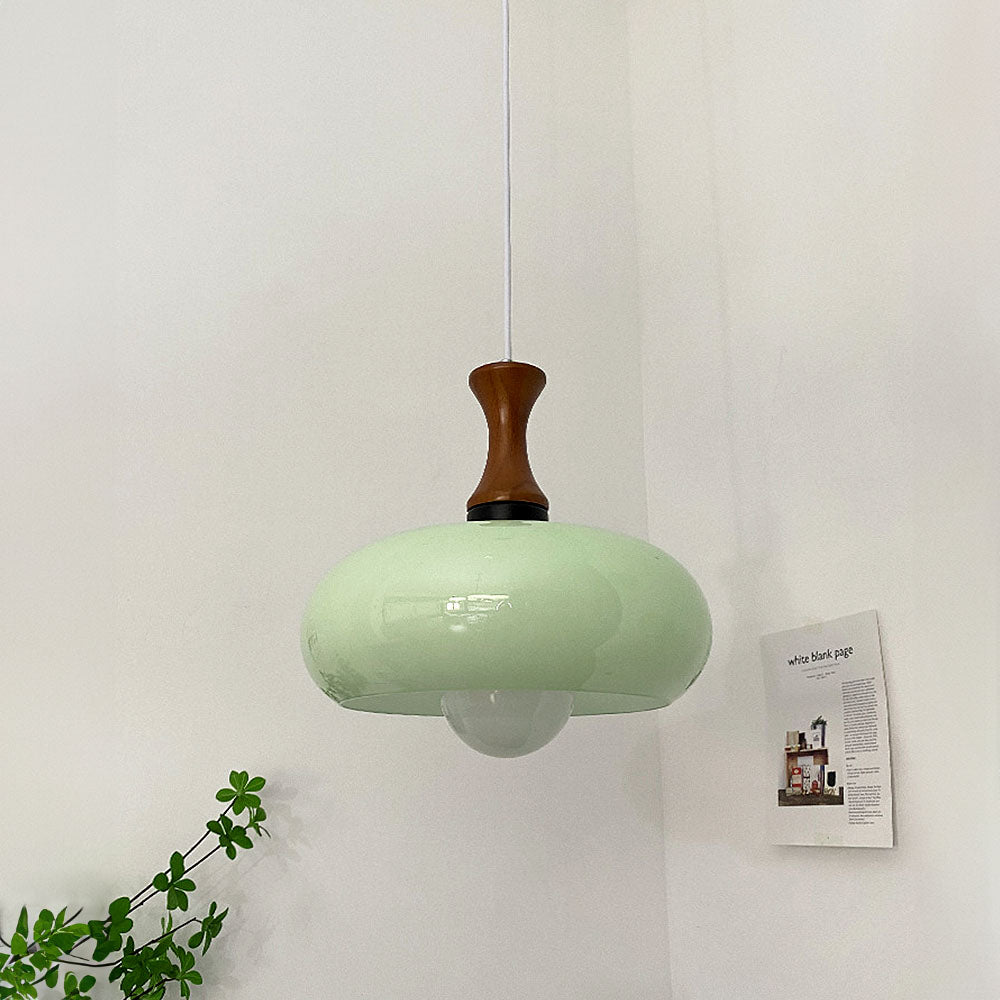 Medieval Walnut Glass Pendant Light | Kalsten