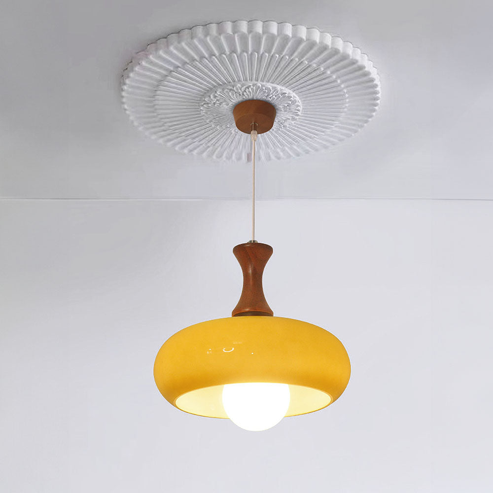 Medieval Walnut Glass Pendant Light | Kalsten