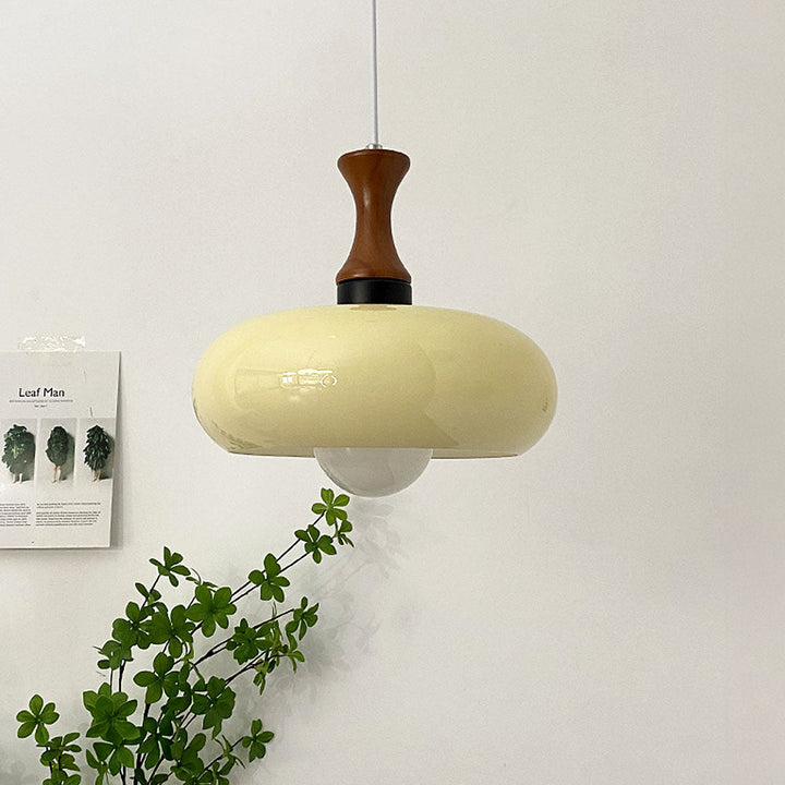 Medieval Walnut Glass Pendant Light | Kalsten