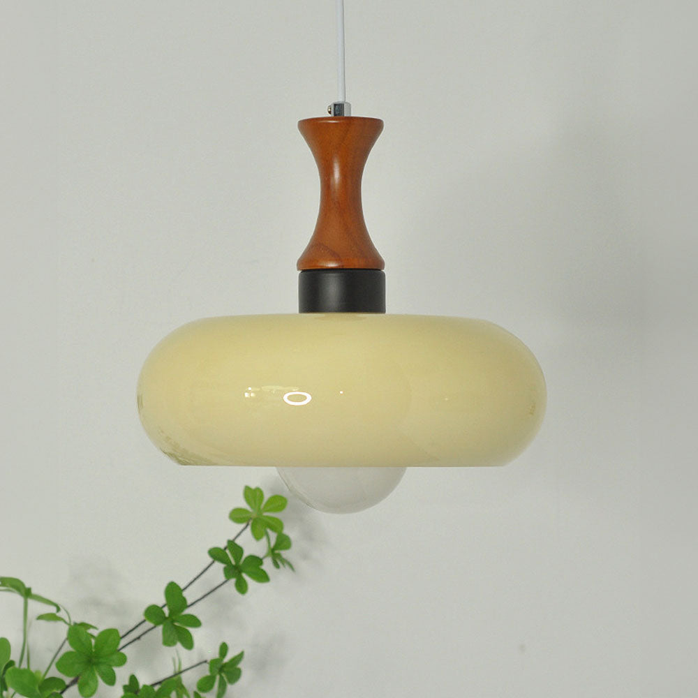 Medieval Walnut Glass Pendant Light | Kalsten
