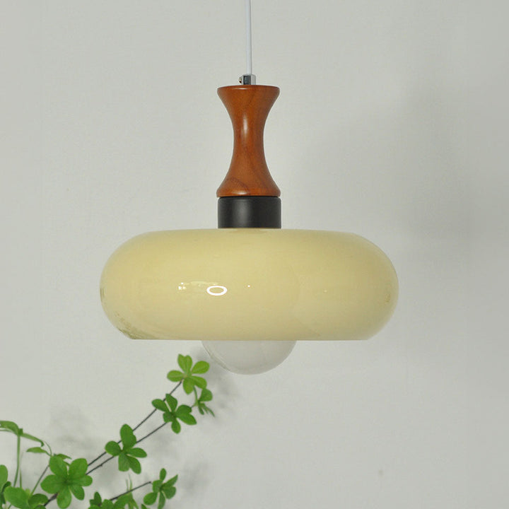 Medieval Walnut Glass Pendant Light | Kalsten