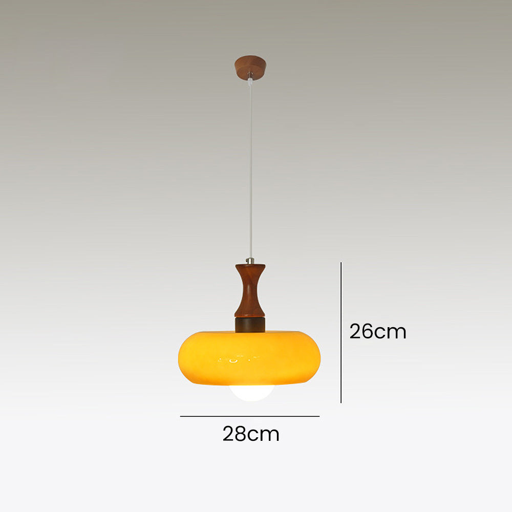 Medieval Walnut Glass Pendant Light | Kalsten