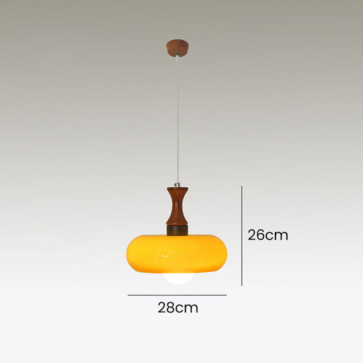 Medieval Walnut Glass Pendant Light | Kalsten