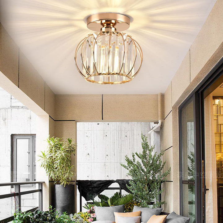 Crystal Ceiling Lamp with Gold Base Kalsten