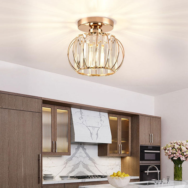 Crystal Ceiling Lamp with Gold Base Kalsten