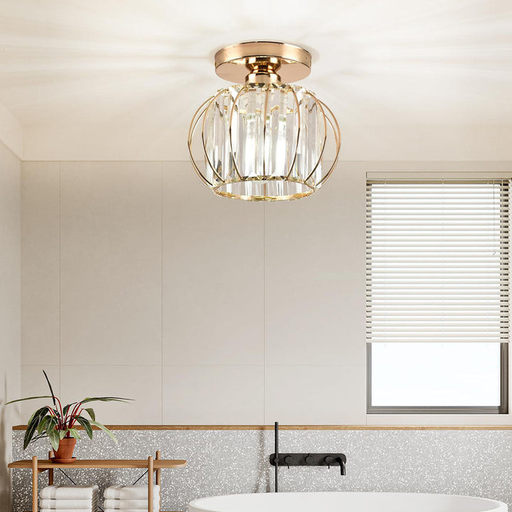 Crystal Ceiling Lamp with Gold Base Kalsten