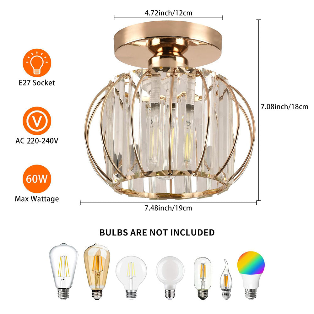 Crystal Ceiling Lamp with Gold Base Kalsten