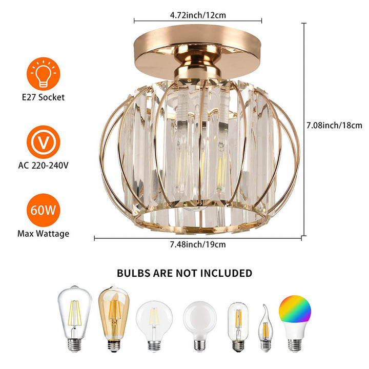 Crystal Ceiling Lamp with Gold Base Kalsten