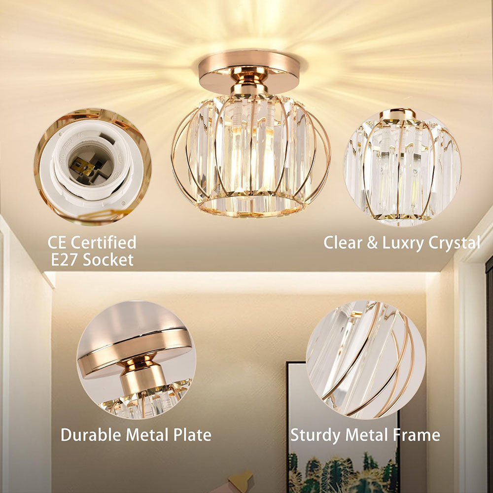 Crystal Ceiling Lamp with Gold Base Kalsten