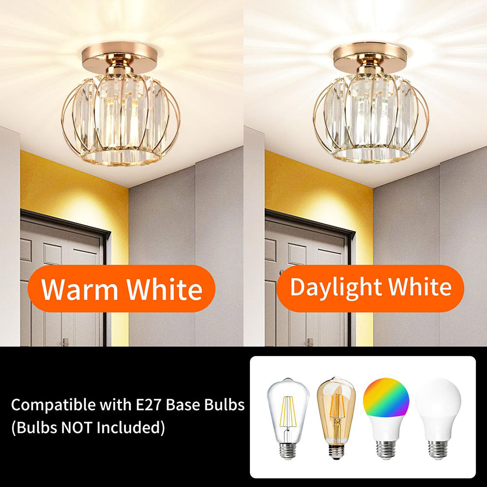 Crystal Ceiling Lamp with Gold Base Kalsten