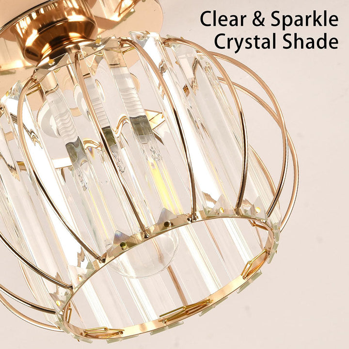 Crystal Ceiling Lamp with Gold Base Kalsten