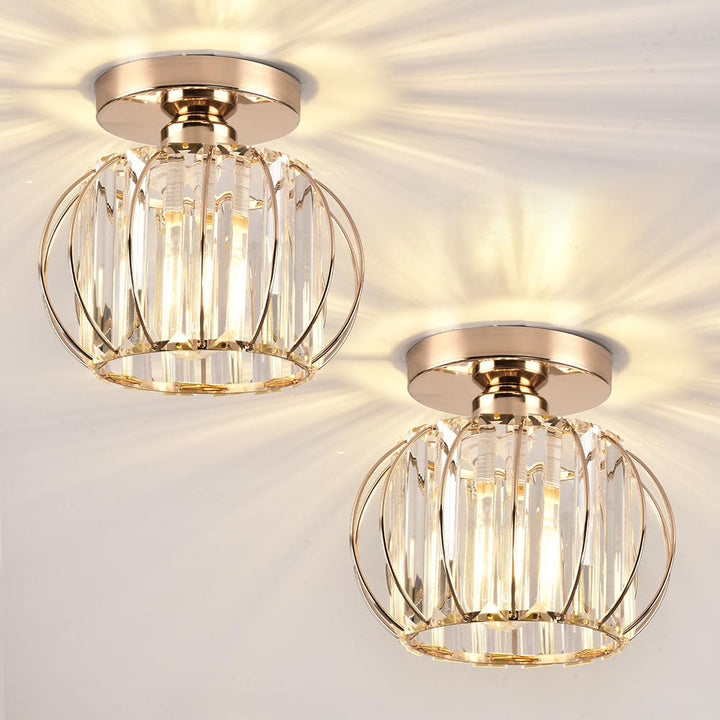 Crystal Ceiling Lamp with Gold Base Kalsten