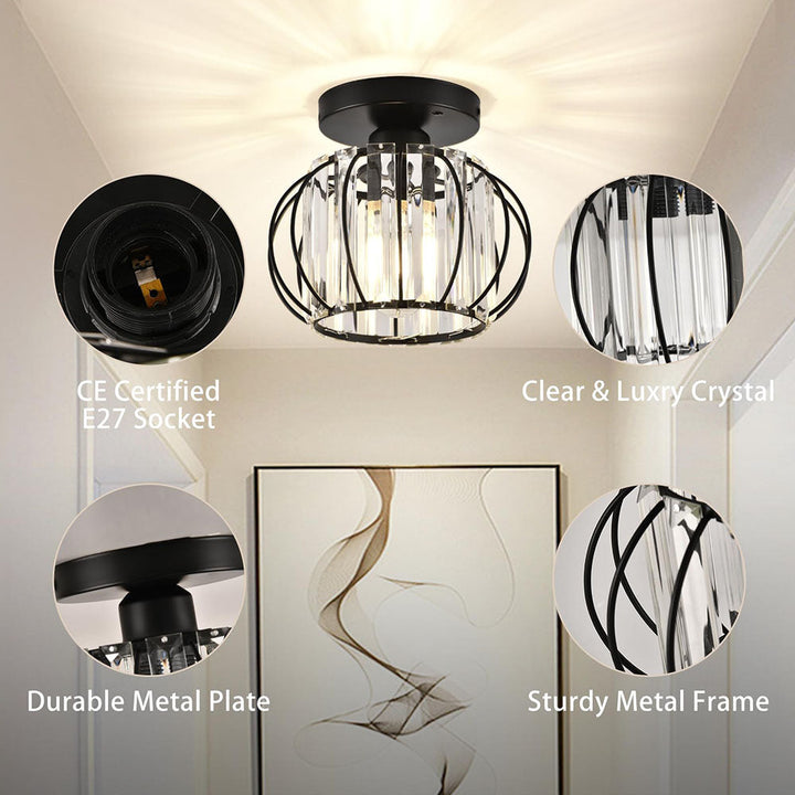 Crystal Ceiling Lamp with Gold Base Kalsten