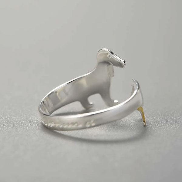 Dachshund Dog 925 Silver Adjustable Ring | Kalsten