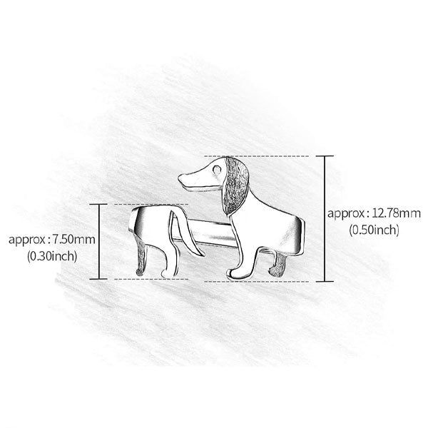 Dachshund Dog 925 Silver Adjustable Ring | Kalsten