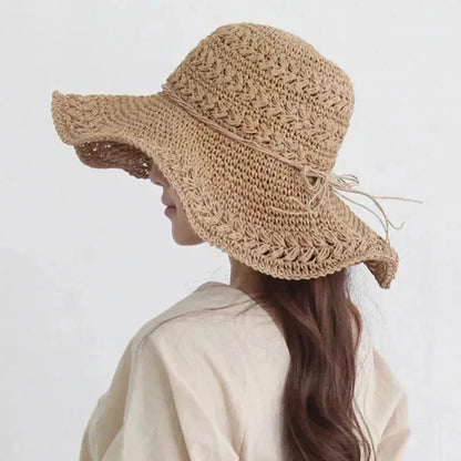 Women's Sun Hat – Lightweight Retro Straw Beach Hat | Ideal for Summer and Vacation | Skanto