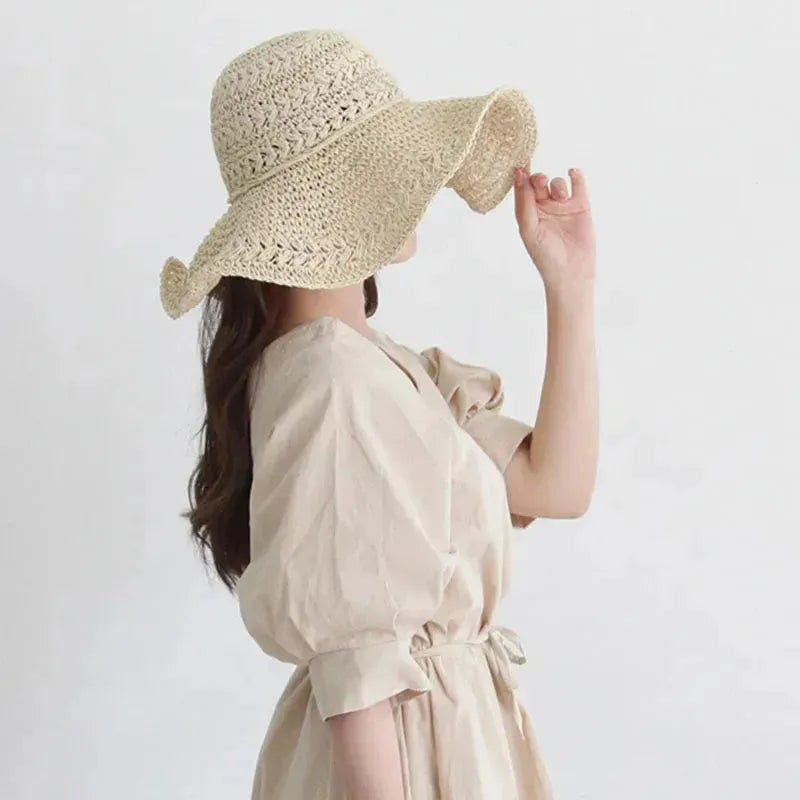 Women's Sun Hat – Lightweight Retro Straw Hat for the Beach | Ideal for Summer and Holidays
