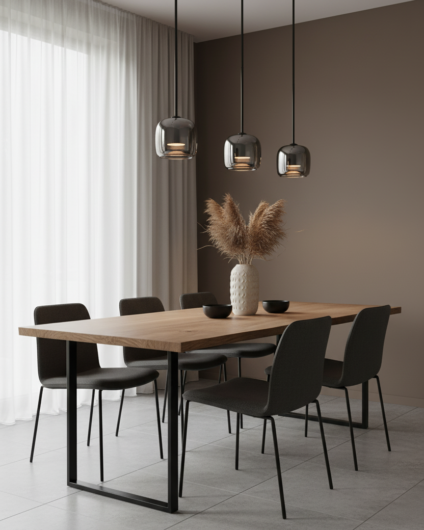 Pendant Light Glass 6.3 in Smoke Gray 7W Indoor Dining Room Kitchen Ceiling Lamp Contemporary Minimalist Design | Kalsten