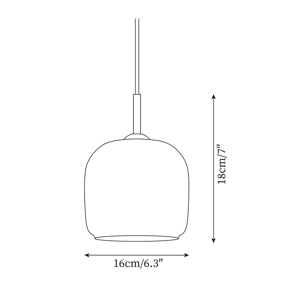 Pendant Light Glass 6.3 in Smoke Gray 7W Indoor Dining Room Kitchen Ceiling Lamp Contemporary Minimalist Design | Kalsten