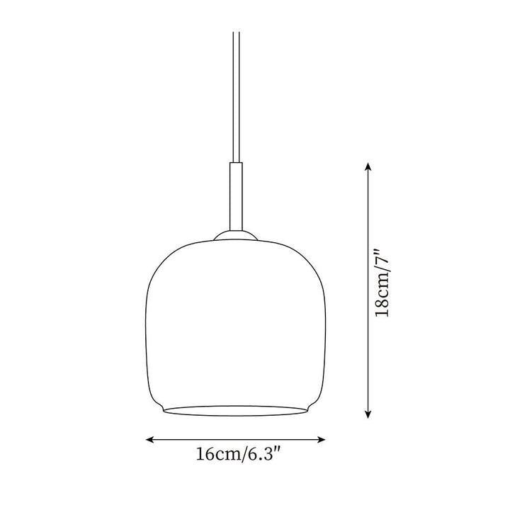 Pendant Light Glass 6.3 in Smoke Gray 7W Indoor Dining Room Kitchen Ceiling Lamp Contemporary Minimalist Design | Kalsten