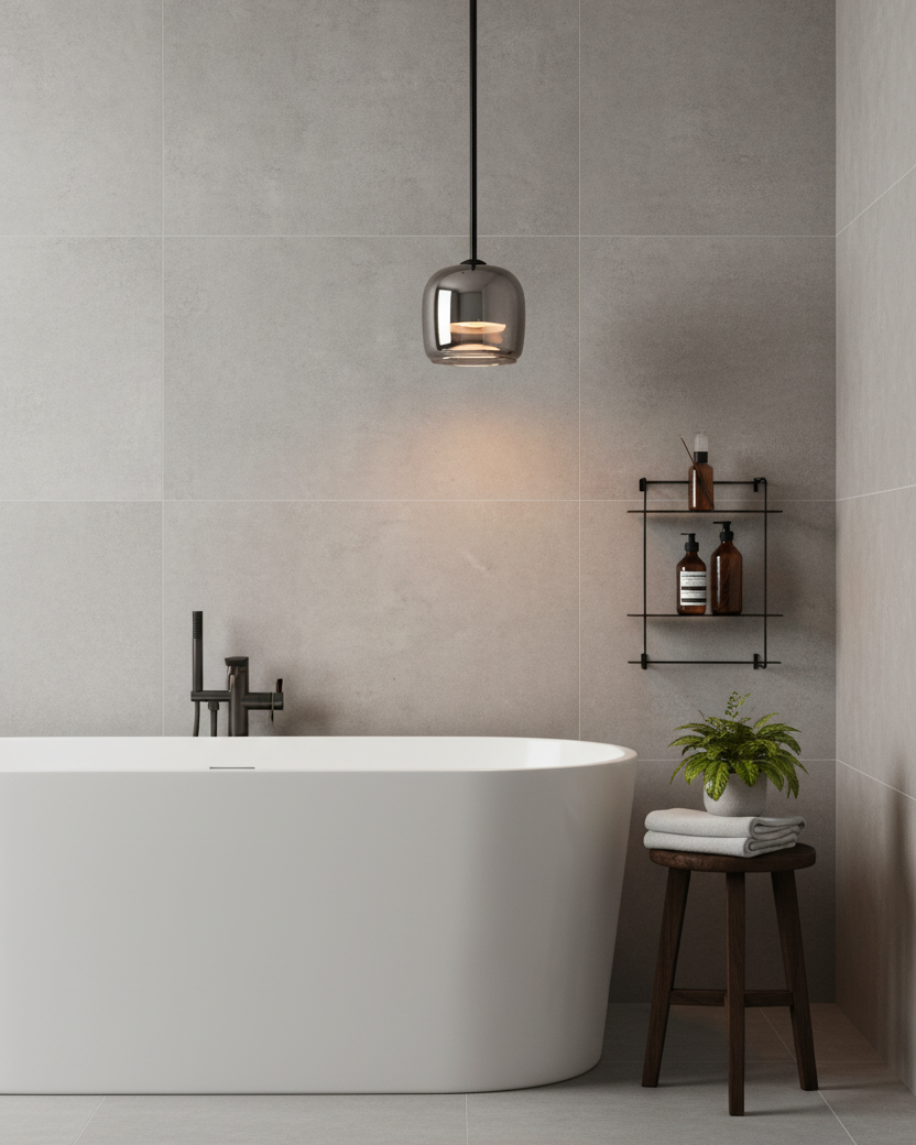 Pendant Light Glass 6.3 in Smoke Gray 7W Indoor Dining Room Kitchen Ceiling Lamp Contemporary Minimalist Design | Kalsten