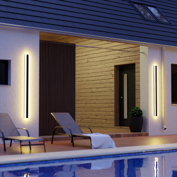 Linear LED Long Outdoor Wall Light Minimalist Exterior Wall Mount Lights Waterproof for Porch | Kalsten