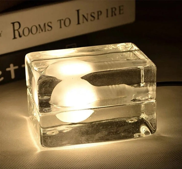 Clarylume Glass Table Lamp | Glare-free LED Light | Crystal Clear Design | For Bedroom, Office & Living Room | Kalsten