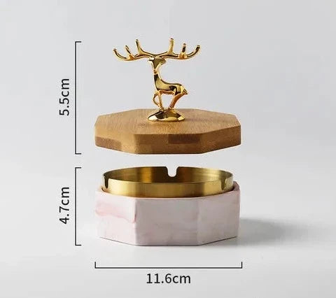 HertGlow Ceramic Ashtray – Stylish deer design for desk and living room | Kalsten