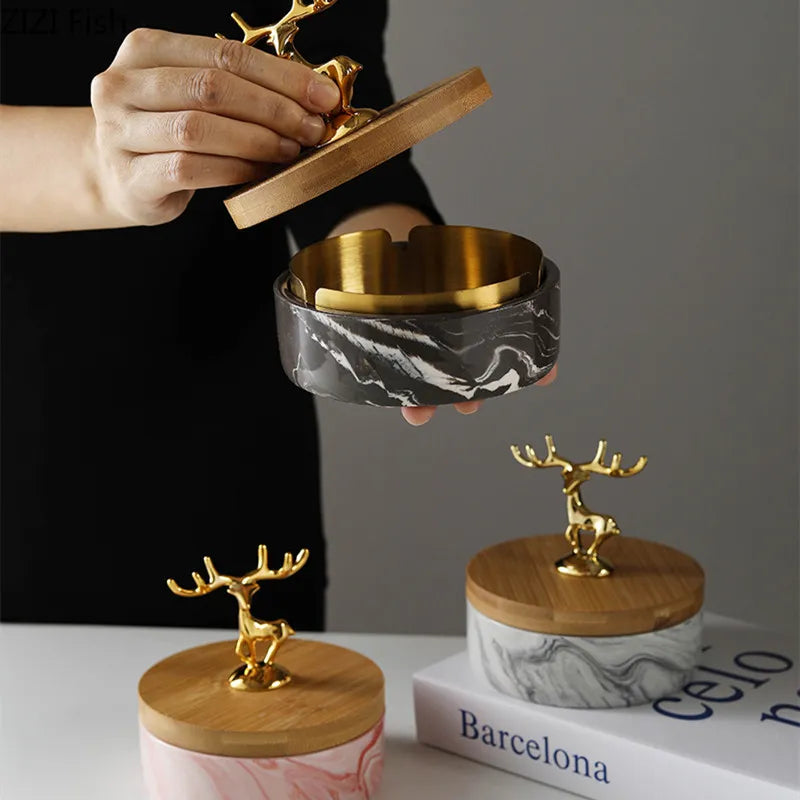 HertGlow Ceramic Ashtray – Stylish deer design for desk and living room | Kalsten