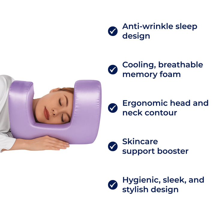 DermSleep | Anti‑Wrinkle Beauty Pillow – Cooling Memory Foam – Ergonomic Contour – Skin Care Support – Side & Back Sleepers Kalsten
