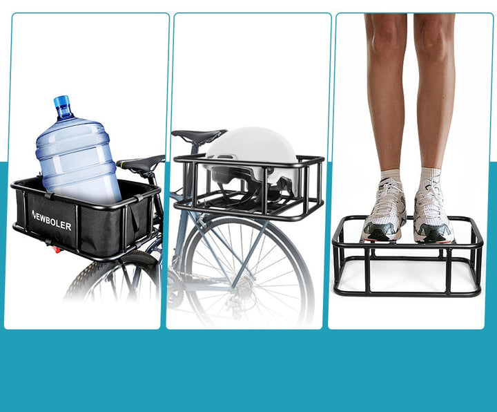 Kalsten | Heavy-Duty Rear Bike Basket with Rack – Large Metal Bicycle Carrier for Groceries, Commutes & E-Bikes
