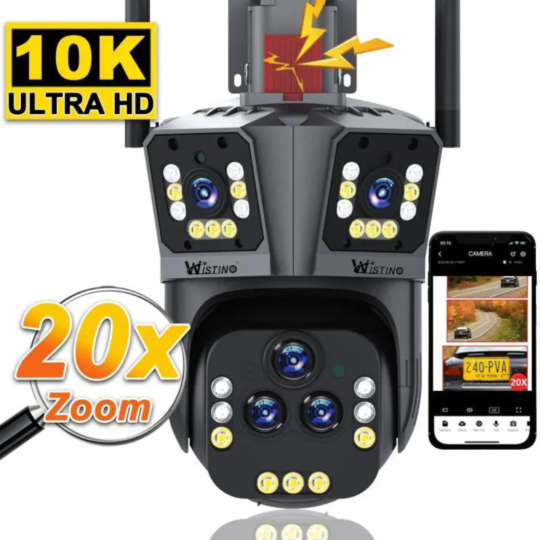 DualGuard Ultra 10K – 20MP Surveillance Camera with 5 Lenses and 20x Zoom | Kalsten