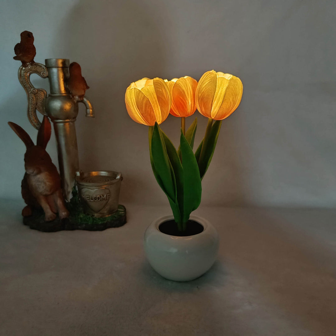 Kalsten | Modern Creative Simulation Tulip Peony LED Night Light Table Lamp
