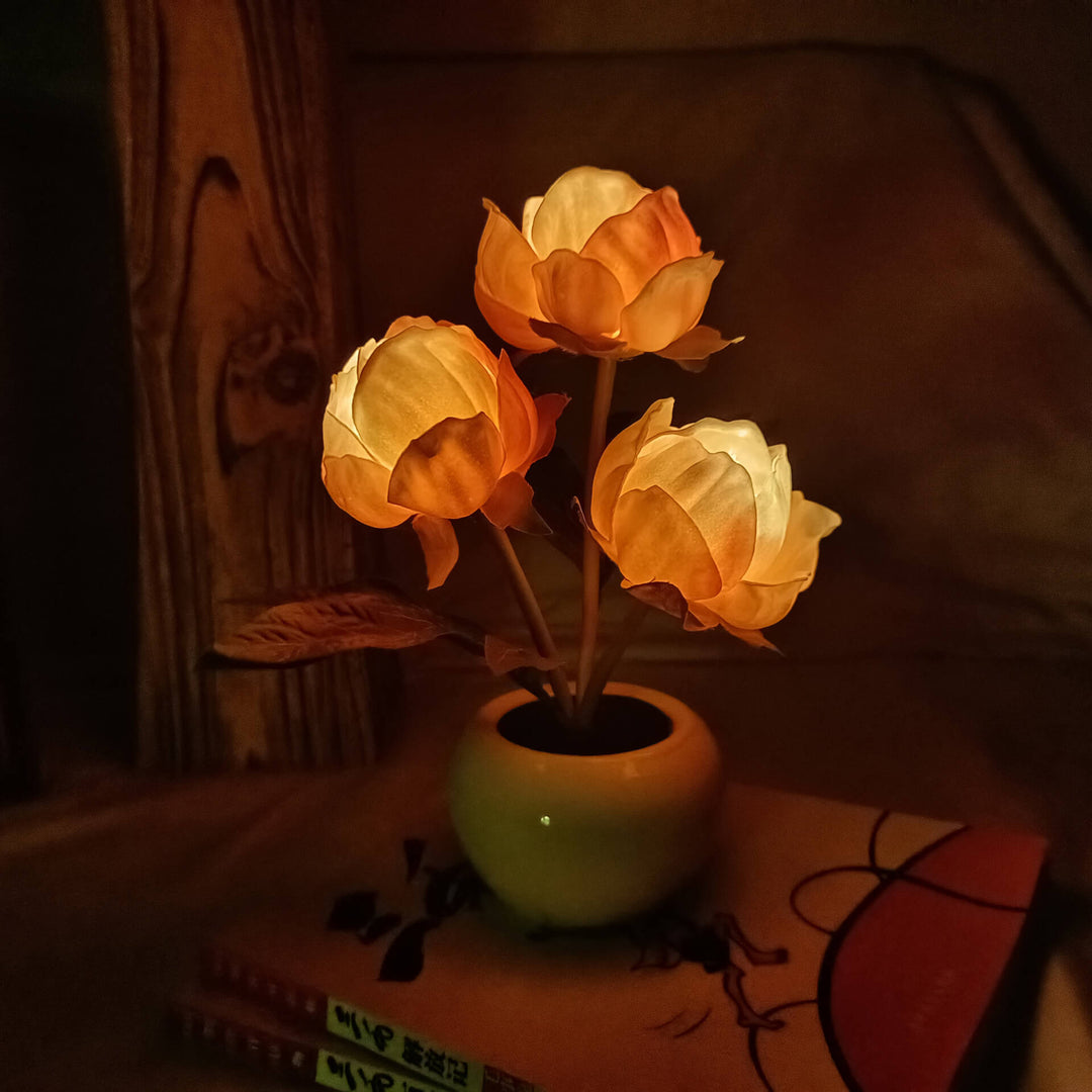Kalsten | Modern Creative Simulation Tulip Peony LED Night Light Table Lamp