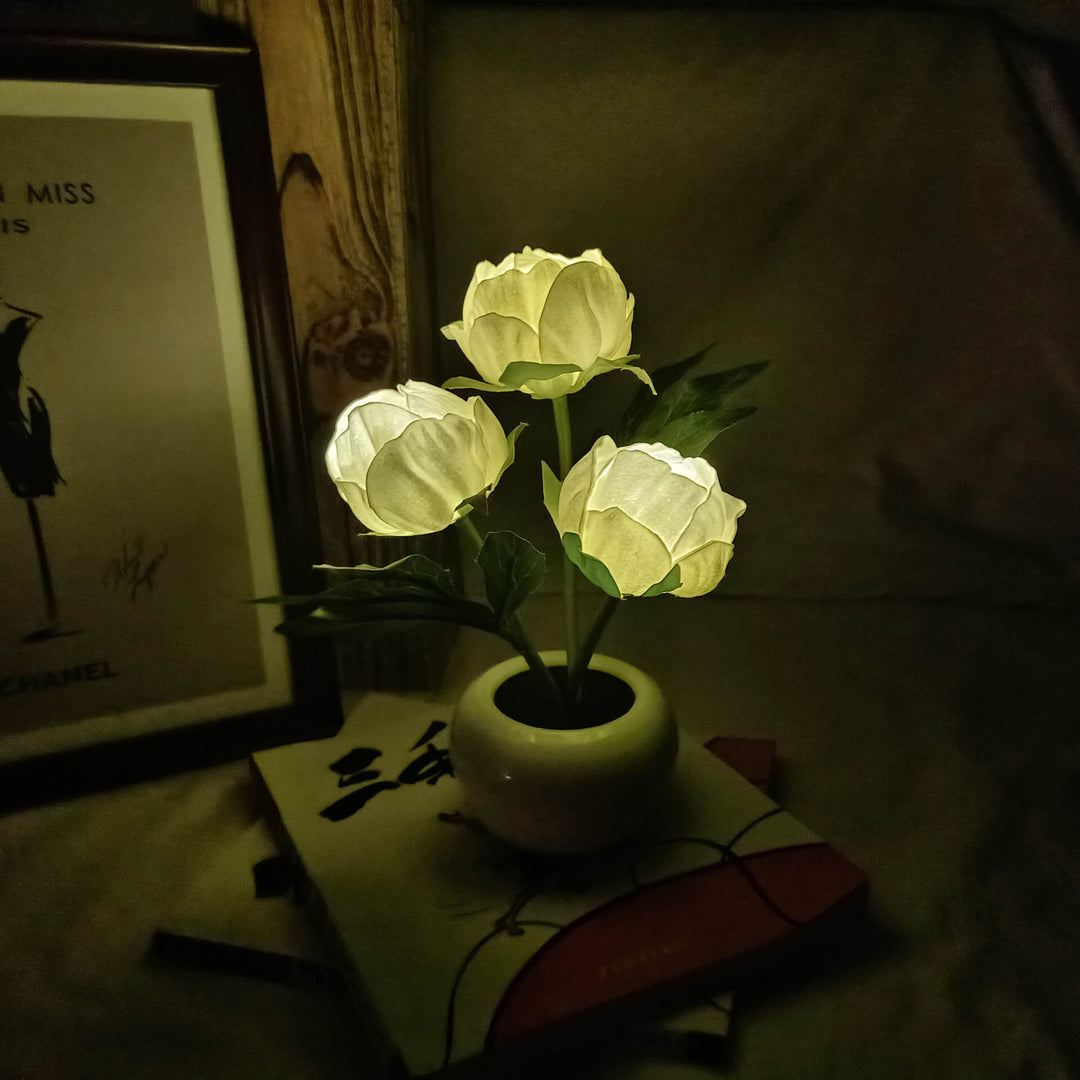 Kalsten | Modern Creative Simulation Tulip Peony LED Night Light Table Lamp