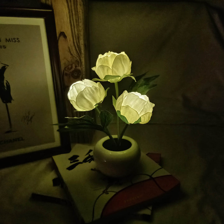 Kalsten | Modern Creative Simulation Tulip Peony LED Night Light Table Lamp