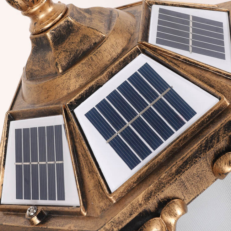 European Retro Die-Cast Aluminum Glass Solar Waterproof Outdoor Garden Landscape Column Light | Kalsten