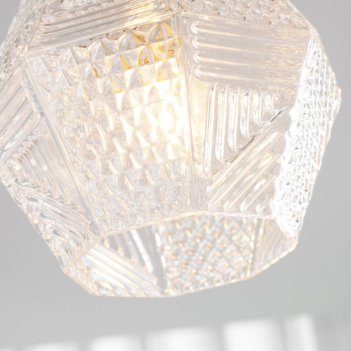 Ceiling Light Brass Diamond Cut 5.9 in Indoor Dining Room Living Room Bedroom Fixture Decorative Pendant | Kalsten