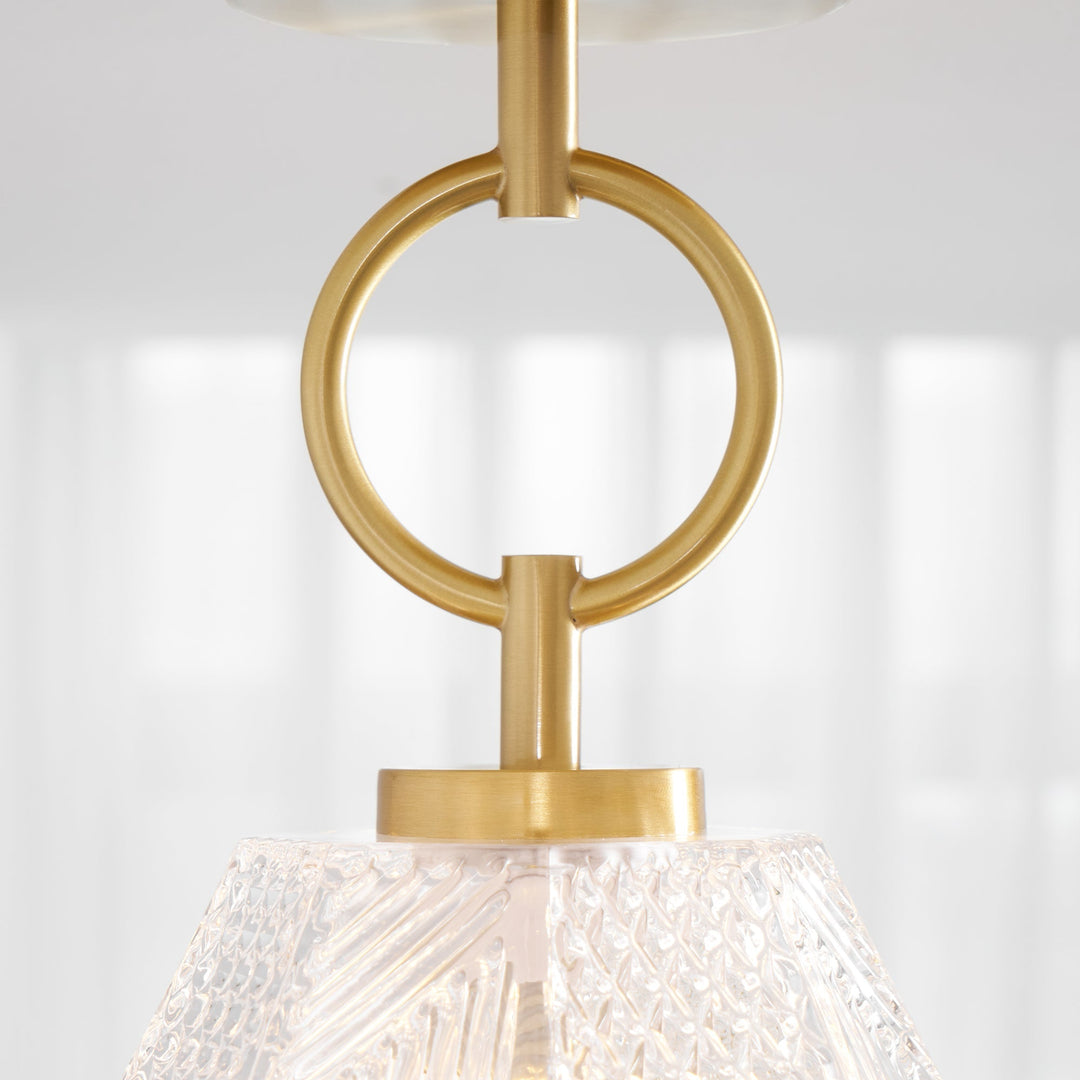 Ceiling Light Brass Diamond Cut 5.9 in Indoor Dining Room Living Room Bedroom Fixture Decorative Pendant | Kalsten
