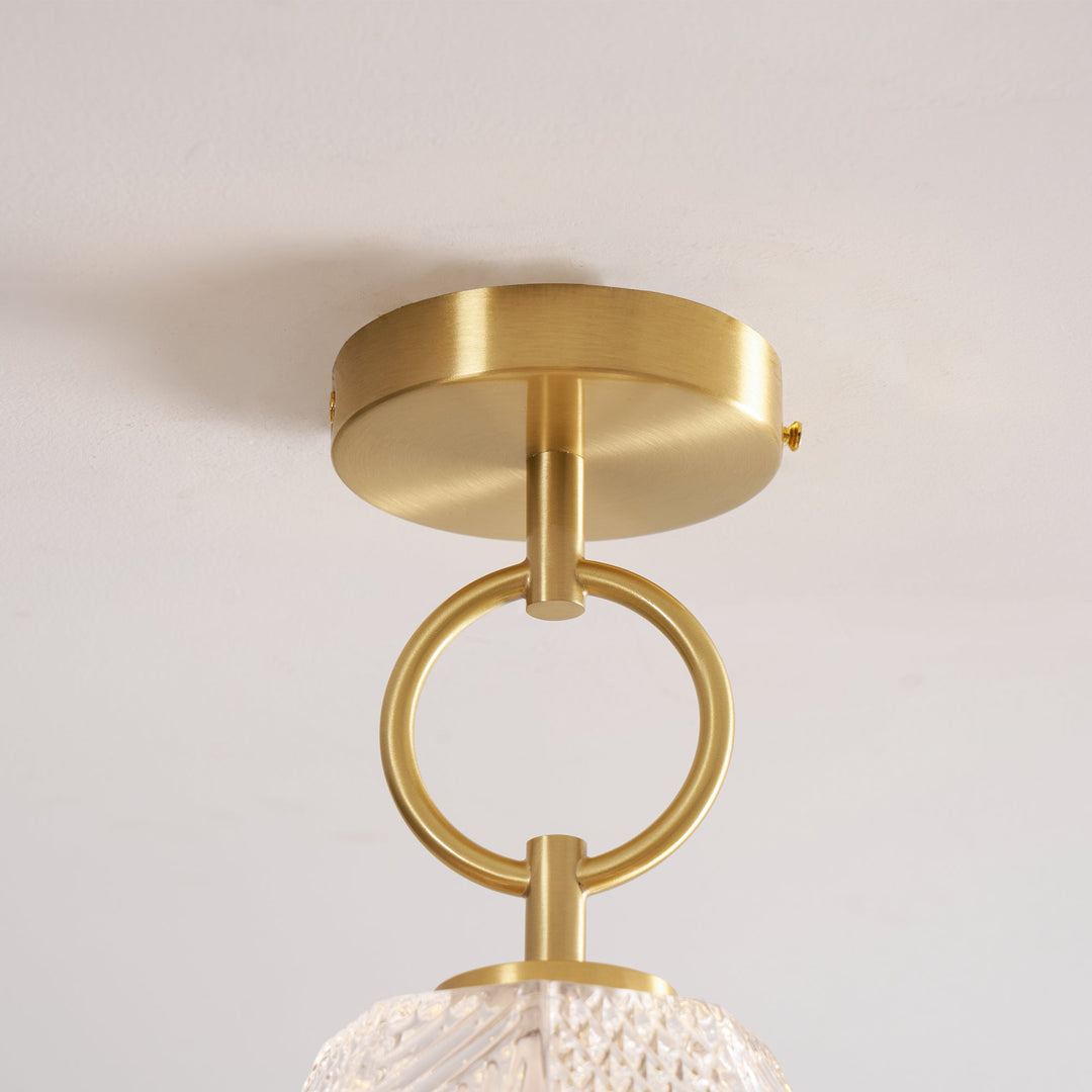 Ceiling Light Brass Diamond Cut 5.9 in Indoor Dining Room Living Room Bedroom Fixture Decorative Pendant | Kalsten