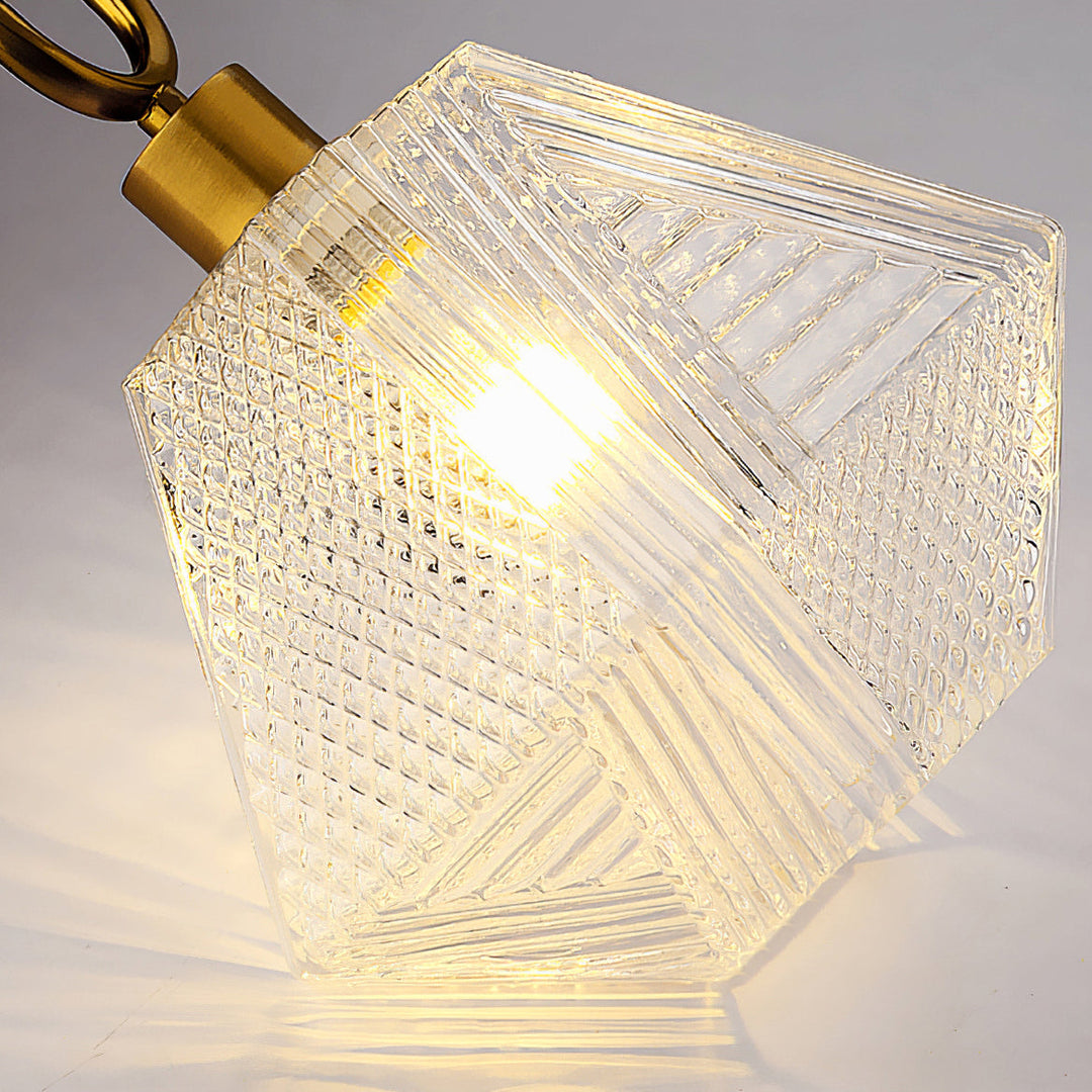 Ceiling Light Brass Diamond Cut 5.9 in Indoor Dining Room Living Room Bedroom Fixture Decorative Pendant | Kalsten