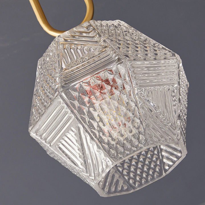 Ceiling Light Brass Diamond Cut 5.9 in Indoor Dining Room Living Room Bedroom Fixture Decorative Pendant | Kalsten