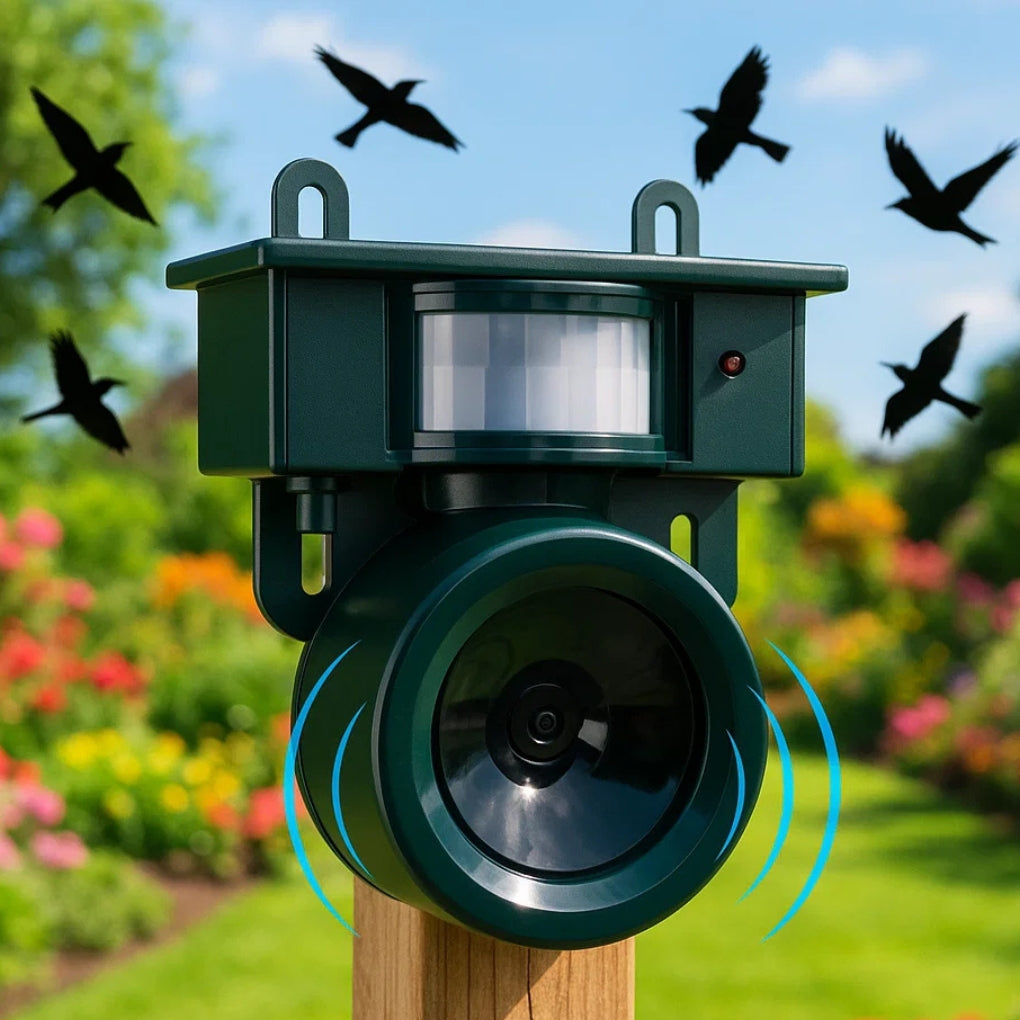 Kalsten | TerraGuard – Weatherproof Solar Bird Repeller with PIR Motion Sensor & Natural Sound Deterrent