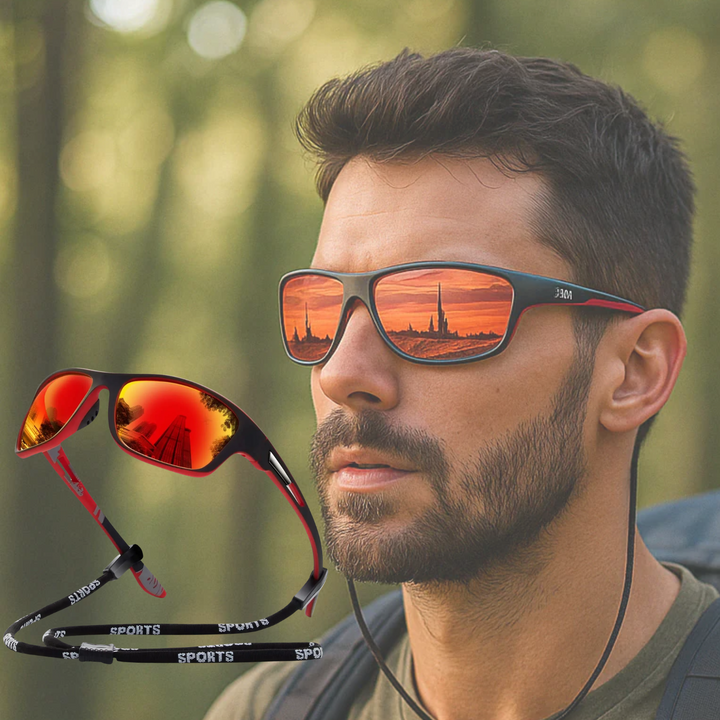 Kalsten | Mens Polarised Sports Sunglasses UK – UV400 Wrap Around Sunglasses for Cycling, Running & Outdoor Activities | Lightweight & Glare Protection