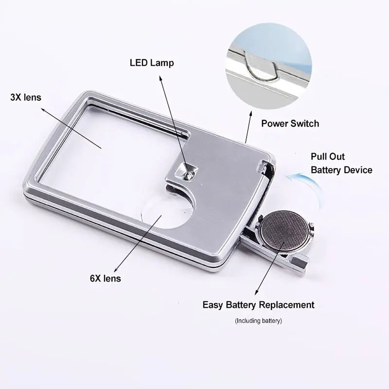 Kalsten | Double Lens Magnifier with LED Lighting – Compact and Pocket-Friendly