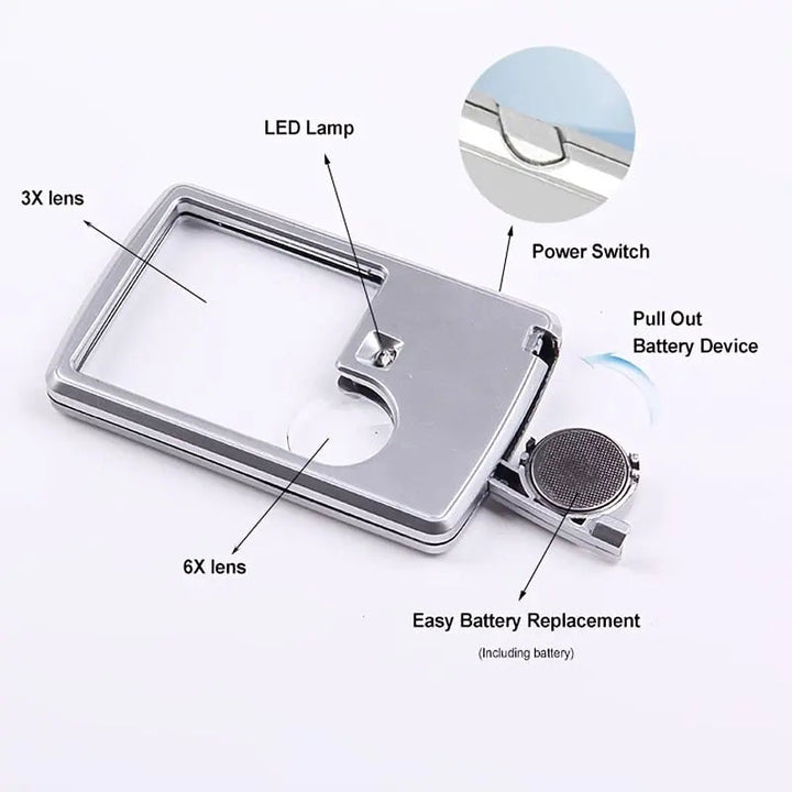 Kalsten | Double Lens Magnifier with LED Lighting – Compact and Pocket-Friendly