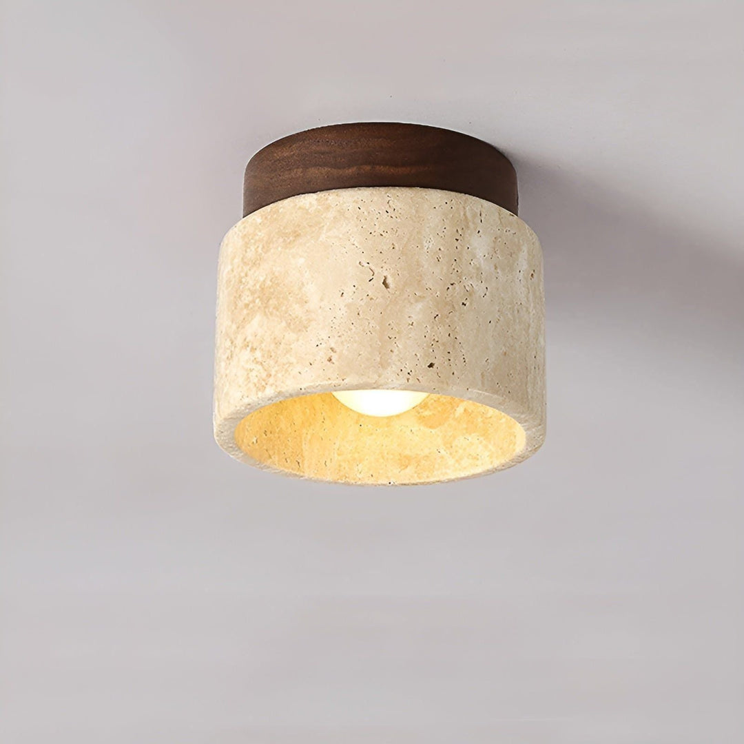 LumiStone - Wabi Sabi Yellow Marble Japanese Ceiling Light | Kalsten