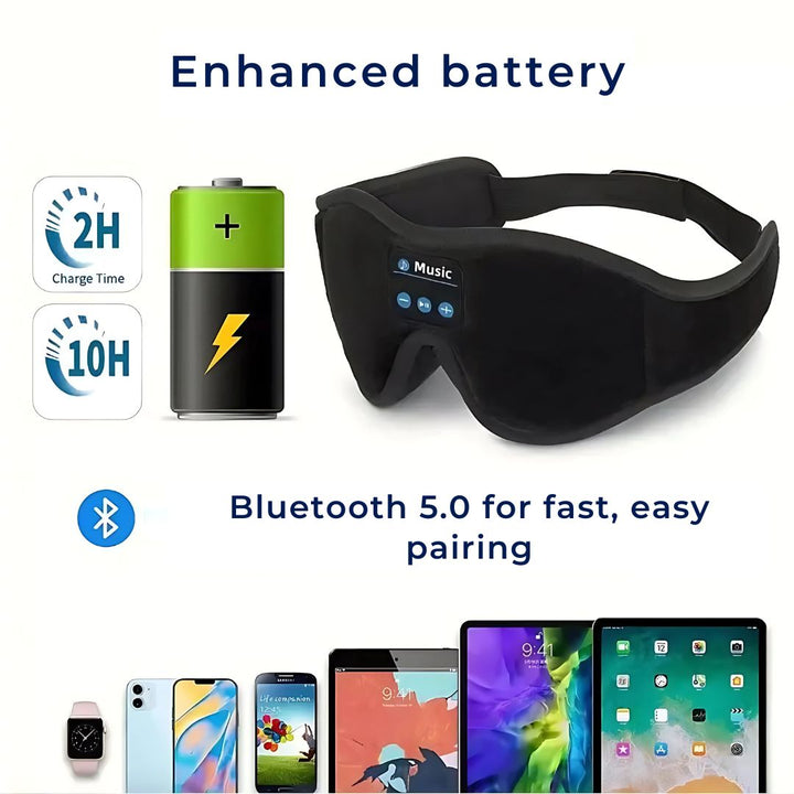 DreamSounds Bluetooth Sleeping Mask with Built-in Headphones | for Travel - Meditation - Light Blocking Comfort Kalsten