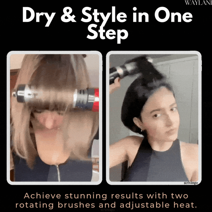 Kalsten | 3-in-1 Rotating Hair Dryer and Styler with Adjustable Temperature for Effortless Curls and Waves