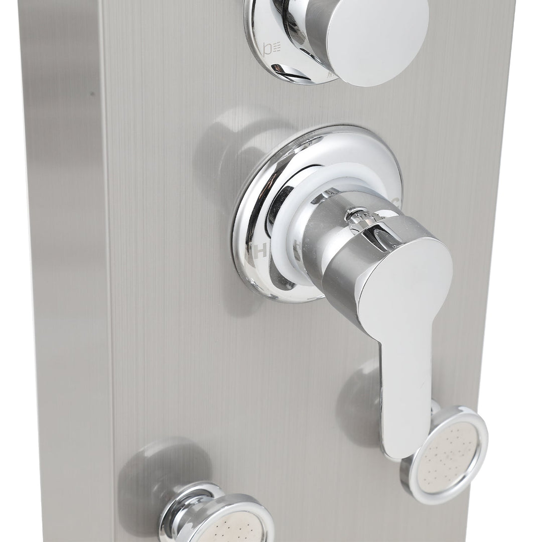 Shower panel stainless steel wall shower panel 5 functions silver | Kalsten